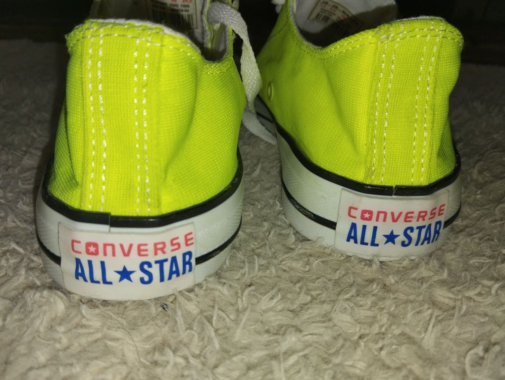 Converse all stars конверсы яркие салатовые оранжевые 38