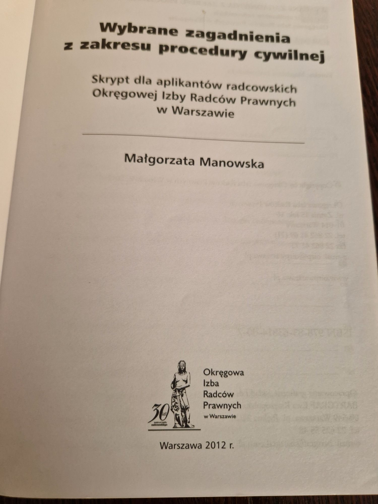 Książka Wybrane zagadnienia z zakresu procedury cywilnej Manowska