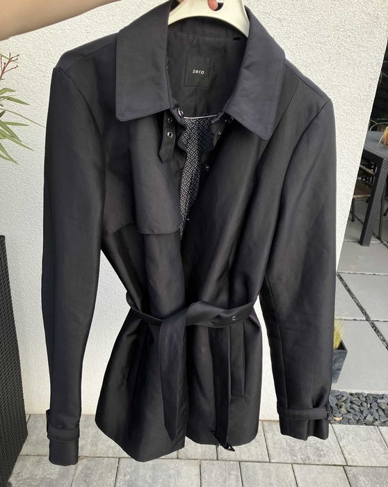 Czarna elegancka kurtka Zero trencz premium 40 trencz