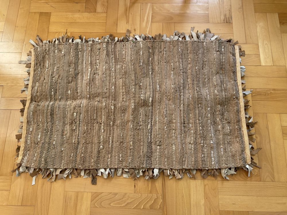 Designerski skórzany dywan dywanik 100 x 60 cm Skóra naturalna UNIKAT