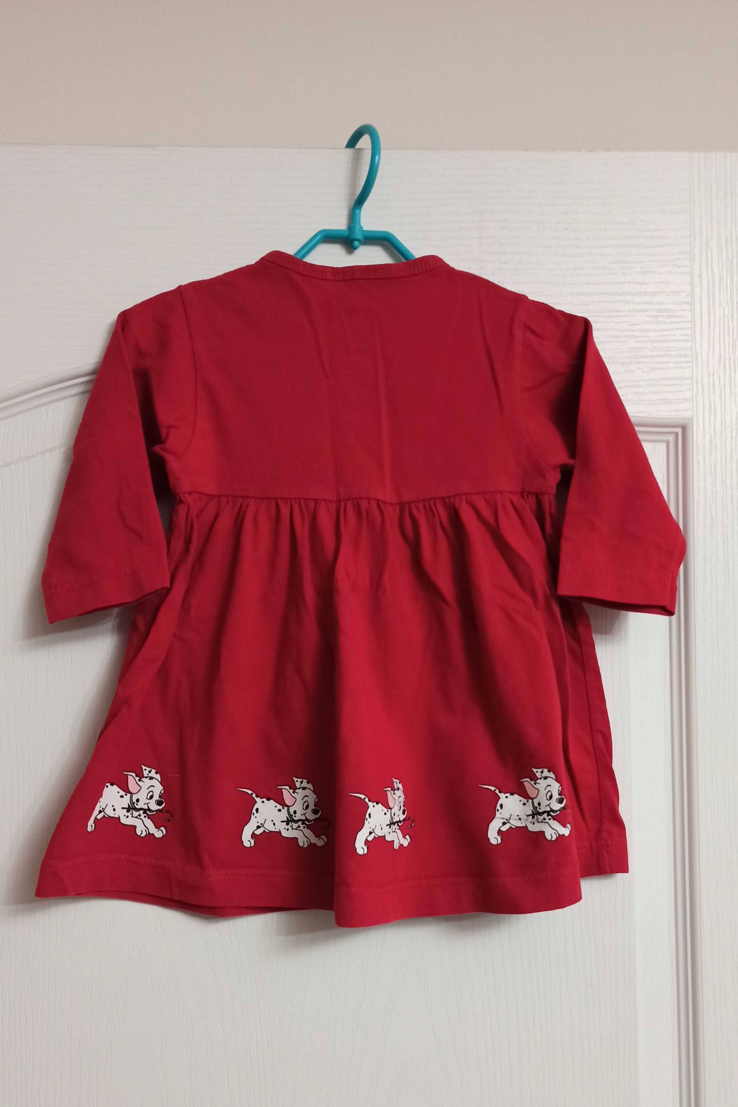 Czerwona sukienka Disney rozm. 86, 101 dalmatyńczyków, dla dziewczynki