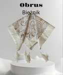 Obrus bieżnik narzutka na stół krzesło z frędzlami złoto beżowa