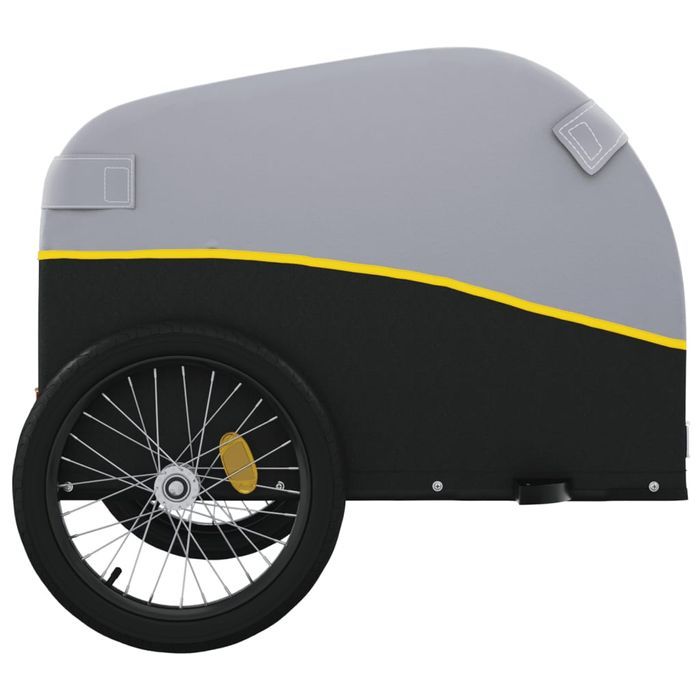 vidaXL Przyczepka rowerowa, czarno-żółta, 30 kg, żelazo