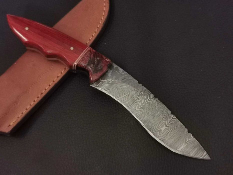 NÓŻ DAMAST myśliwski kuchenny stal damasceńska HANDMADE 24cm. kuty