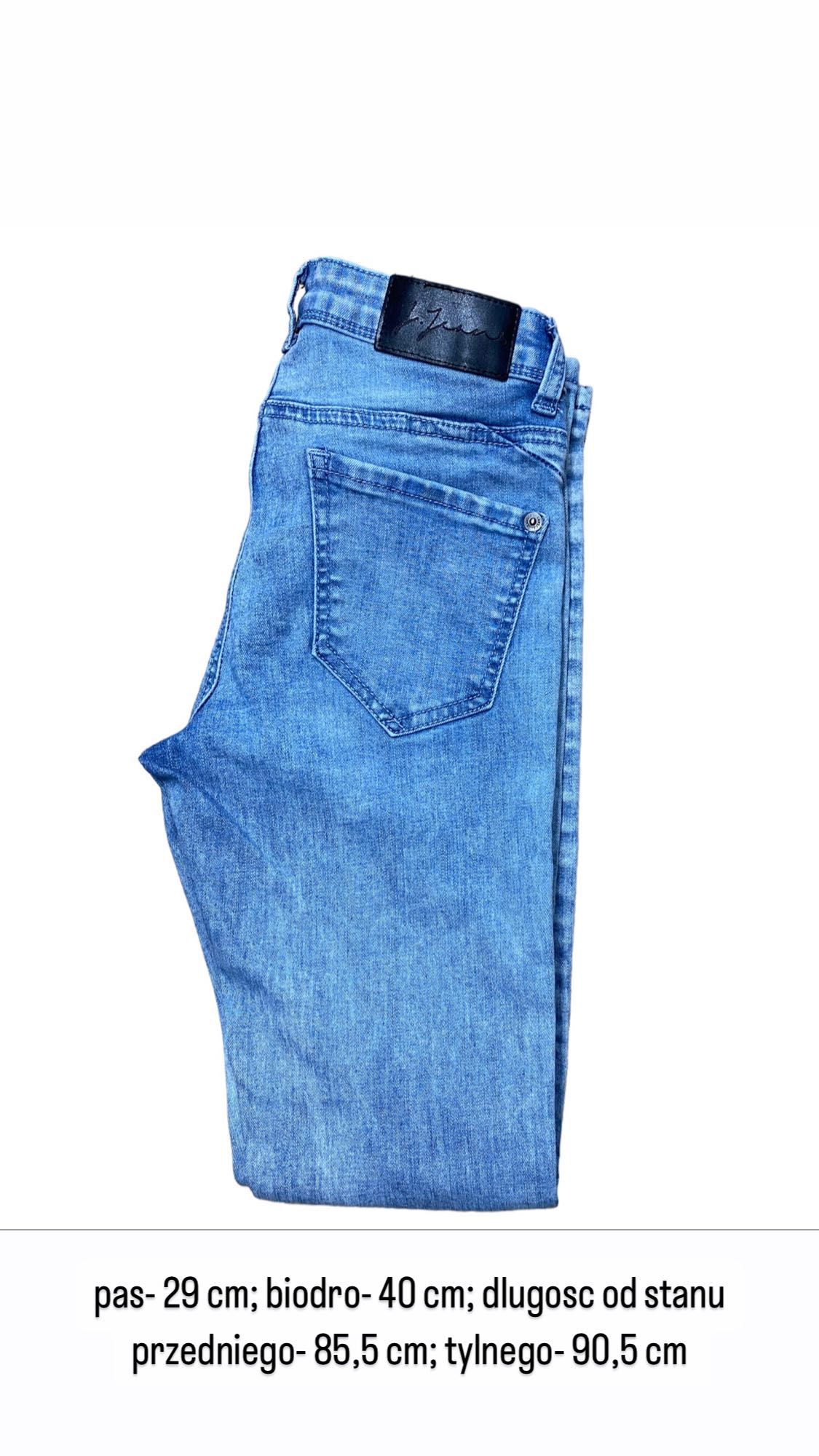 Jasne jeansy super slim Jennyfer XS 34 rurki dopasowane