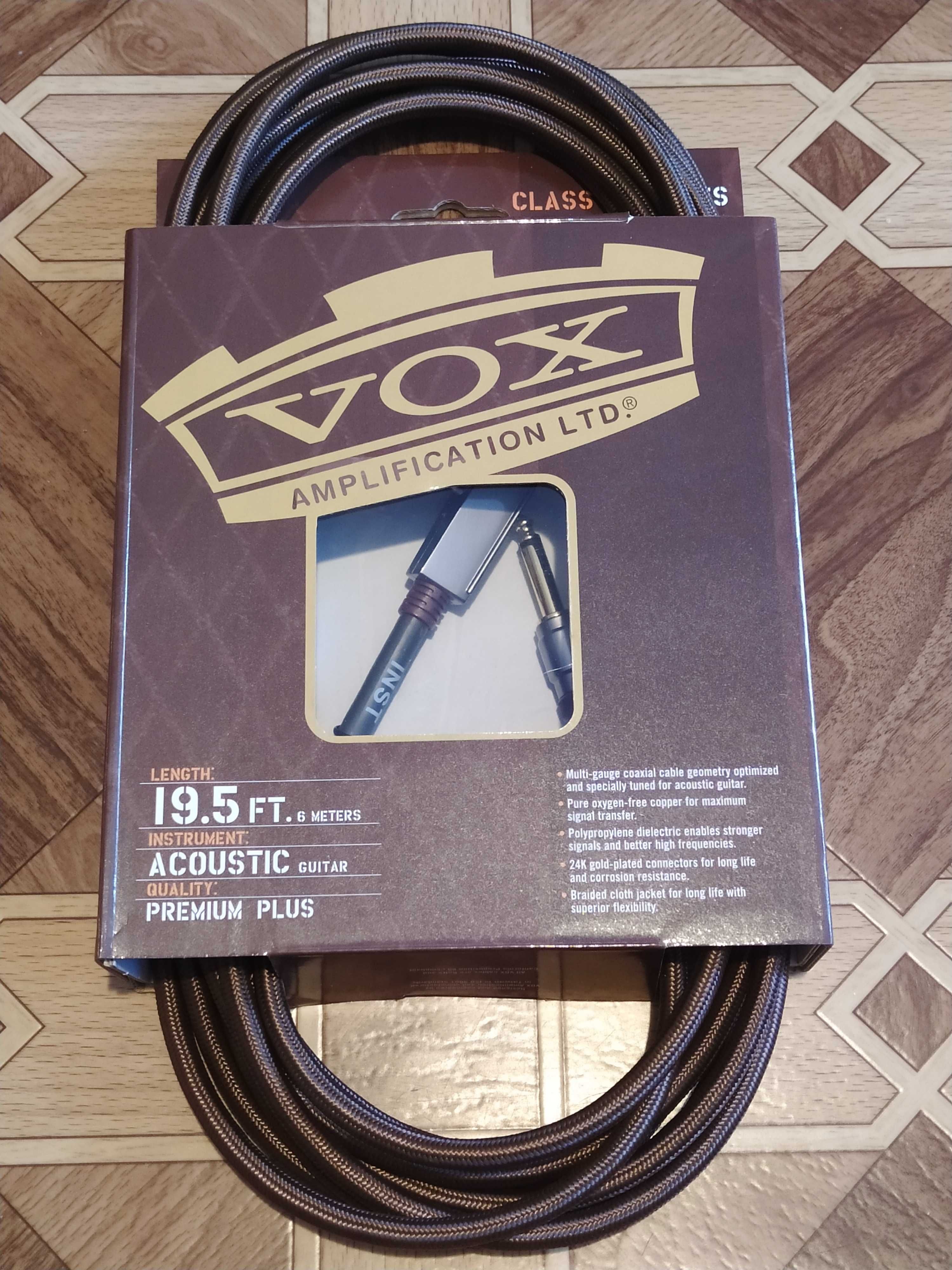 Високоякісний фірмовий гітарний кабель VOX VAC13 PROFESSIONAL CABLE