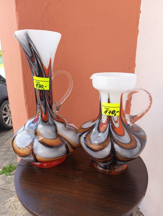 Wazon vintage kolorowe szkło