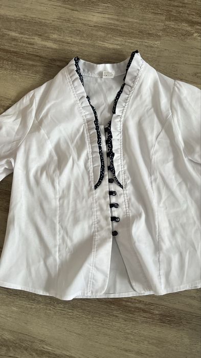 bluzka damsja tetro xxl biala z granatowymi wstawkami lato