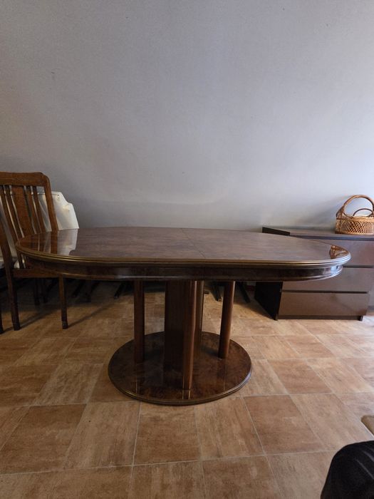 Stół 77x150-170 rozkładany art deco złote elementy