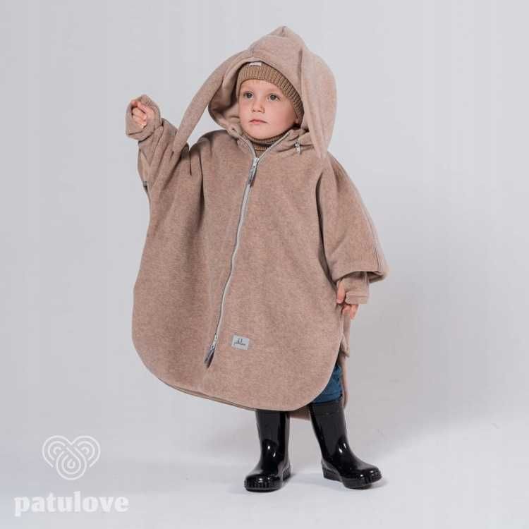 Ponczo PATULOVE BUNNY 2025 rozm. S 0-3lata + MITENKI na rączki Zestaw