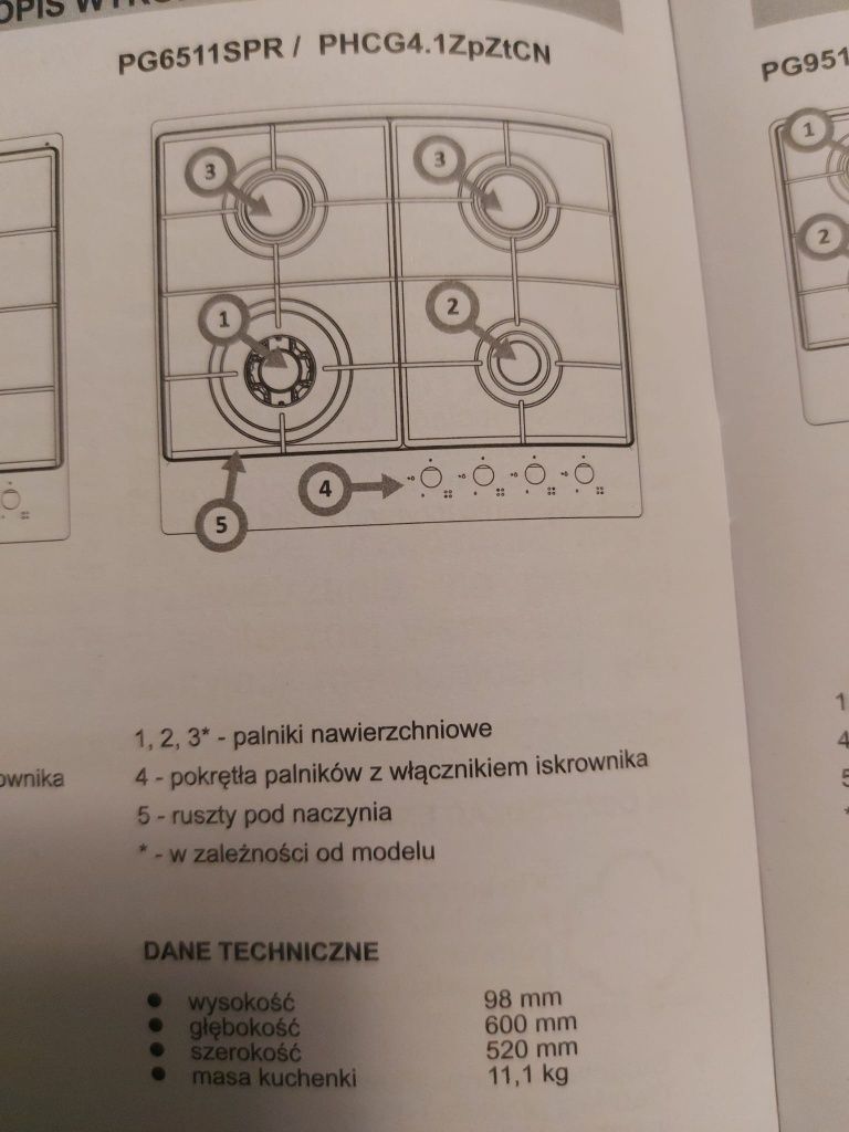 Płyta gazowa do zabudowy Amika PG6511SPR