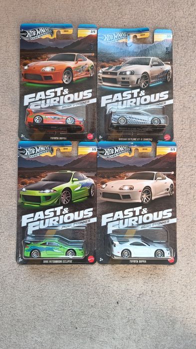 Hot wheels 4szt Fast & fouries supra Skyline eclipse