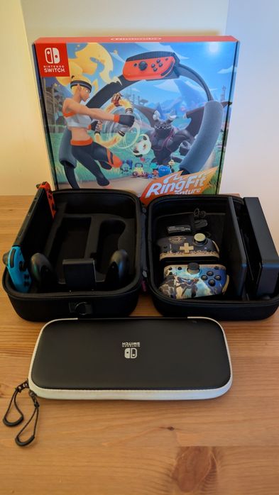 Nintendo Switch Oled com jogo e acessórios