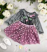 Нарядное платье-котенок с хвостиком на малышку 1-2 года