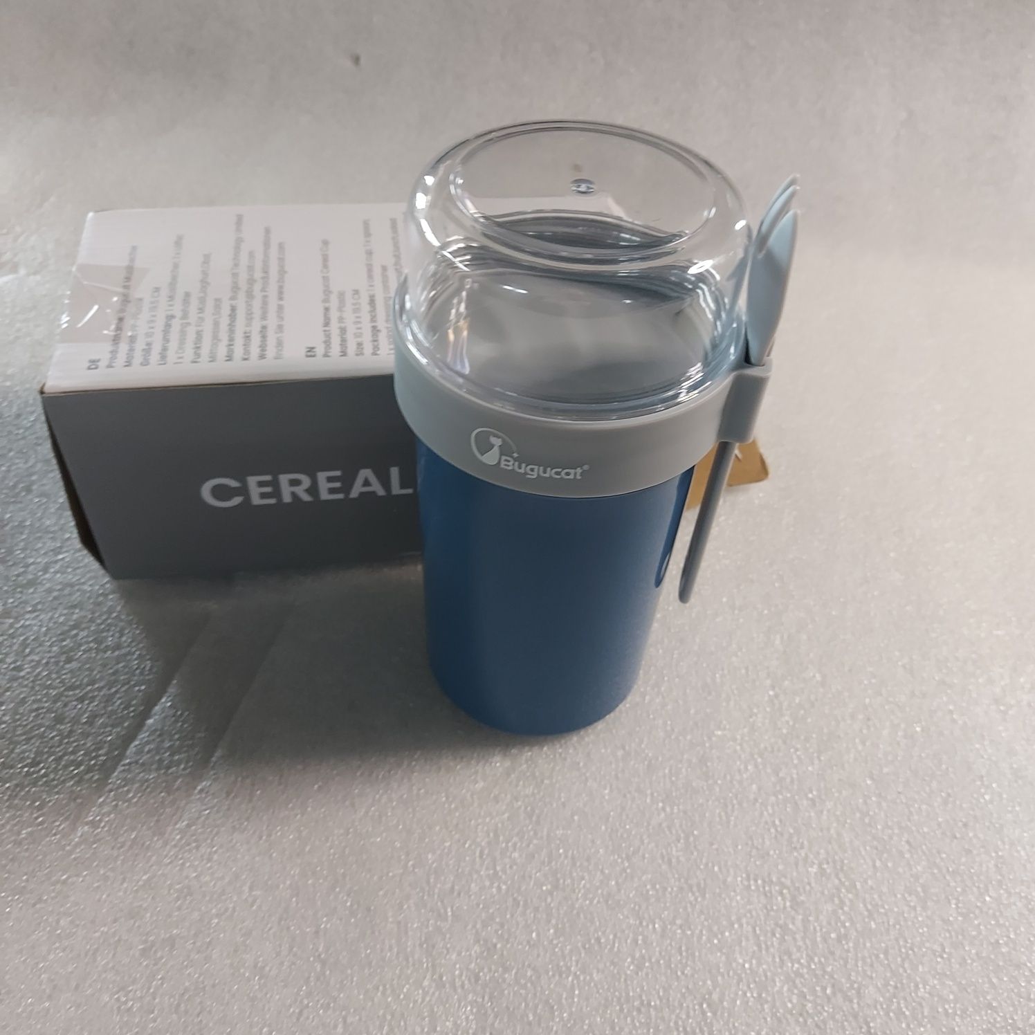 Bugucat Kubek na musli to Go 760 ml + 230 ml, praktyczny kubek na lunc