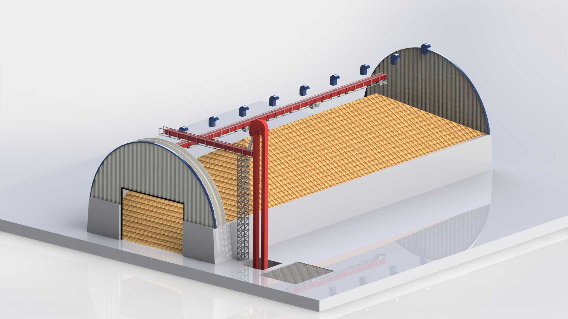 Hale łukowe, magazynowanie zboża Tarnava 20x50, 50x20, 1000m2