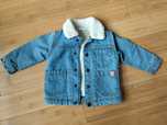 Nowa kurtka jeansowa Fred & Flo niebieska z futerkiem  68-74cm
