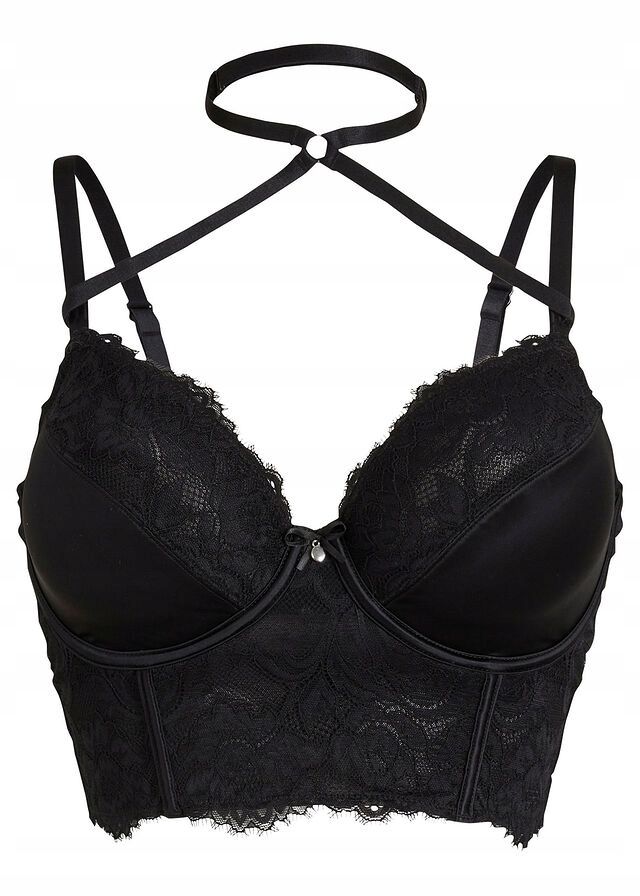 B.P.C biustonosz top sexy z koronką i chokerem r.70D