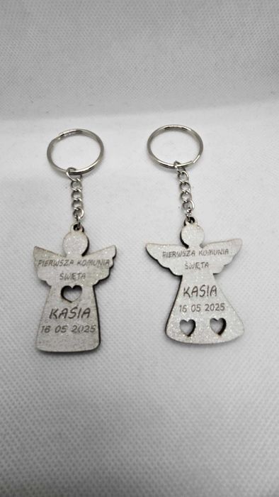 Spersonalizowana pamiątka komunijna brelok Anioł :)