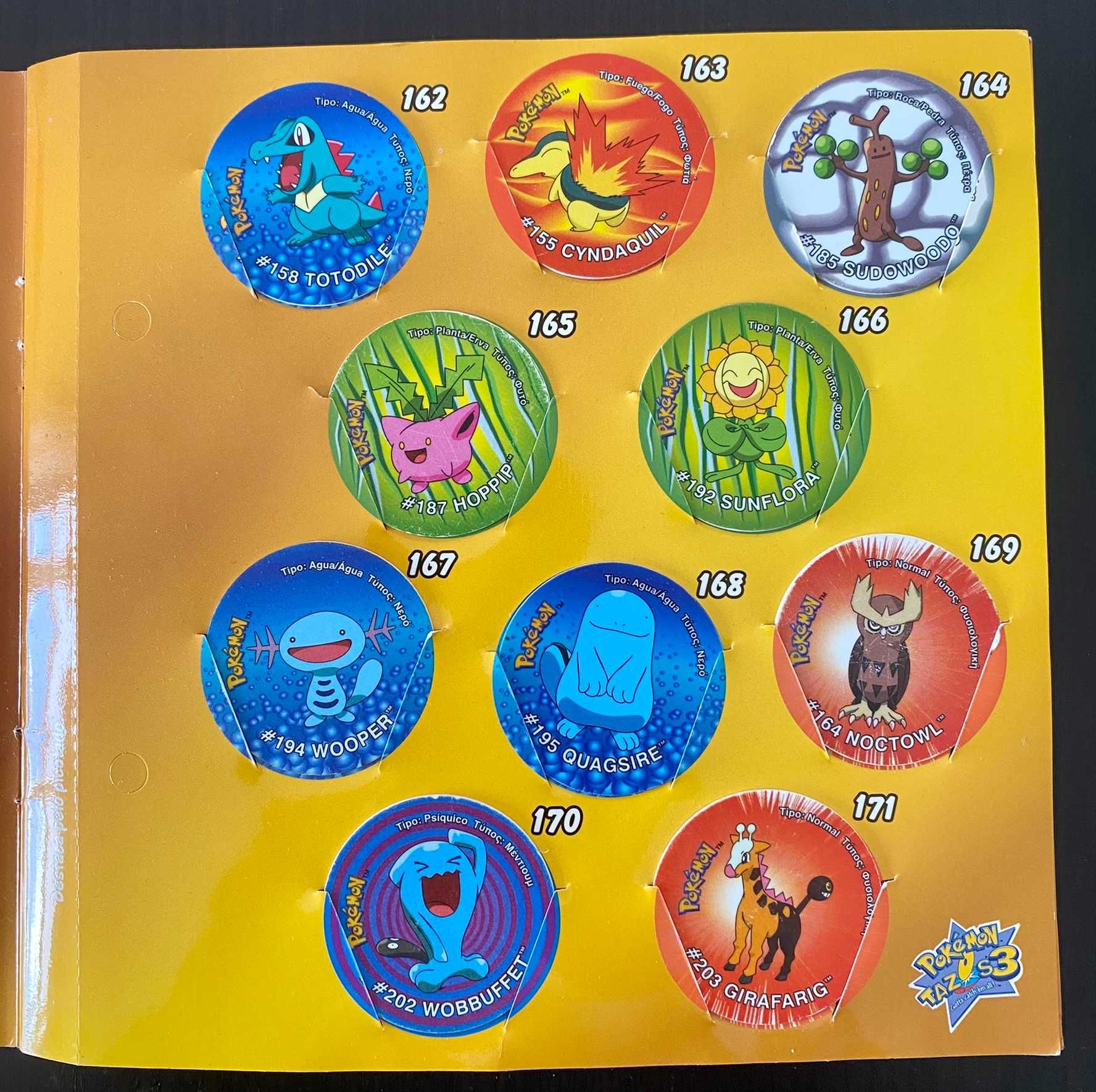 Caderneta Pokémon Tazos 3 - Faltam apenas 5 tazos