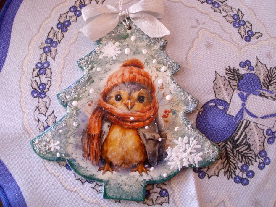 Bombki zestaw choinka dzwonek serce  ptaki renifer bałwan rękodzieło