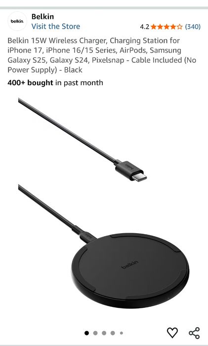 Wireless charging pad Belkin 15W