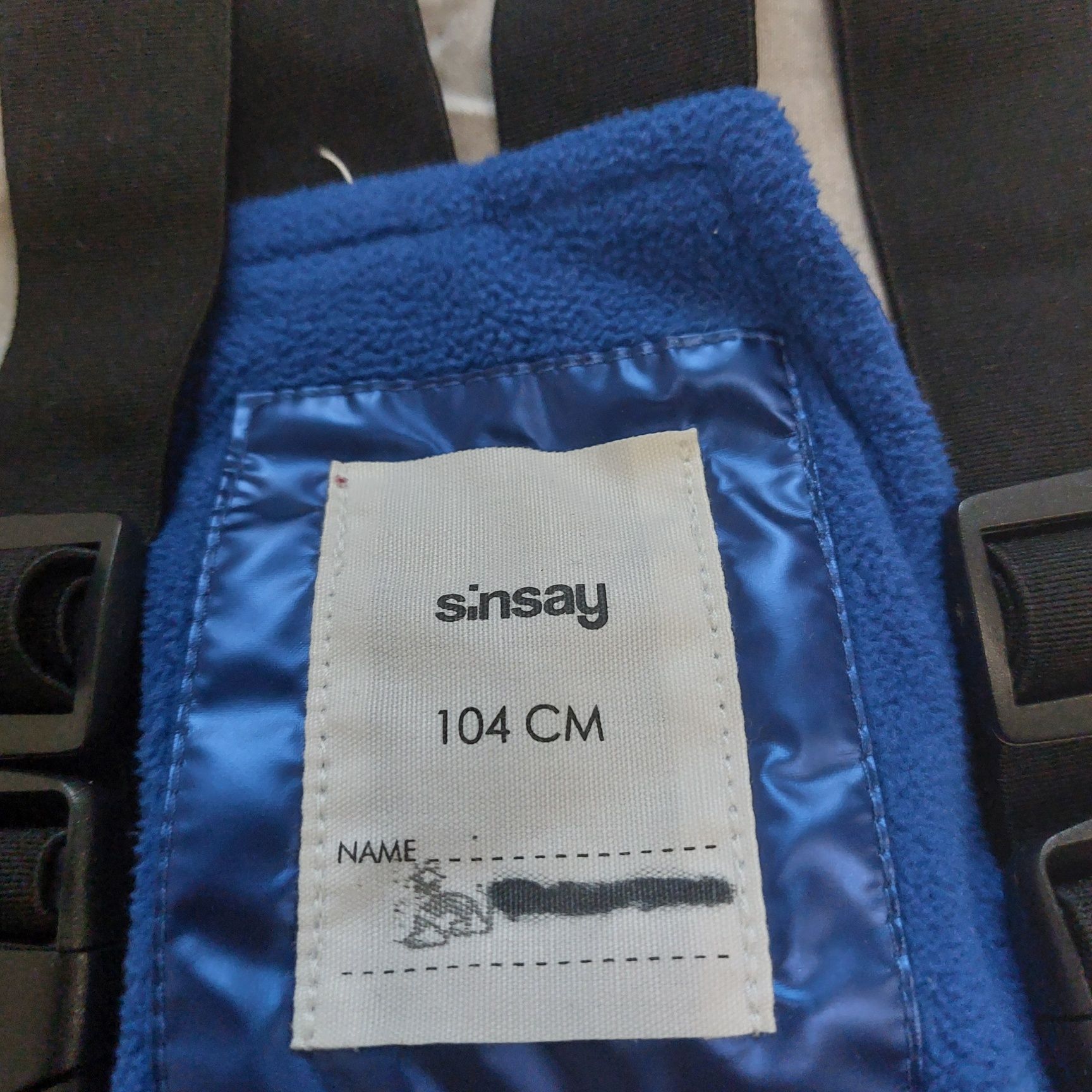 Spodnie na szelkach ocieplane zimowe dziewczęce r.104