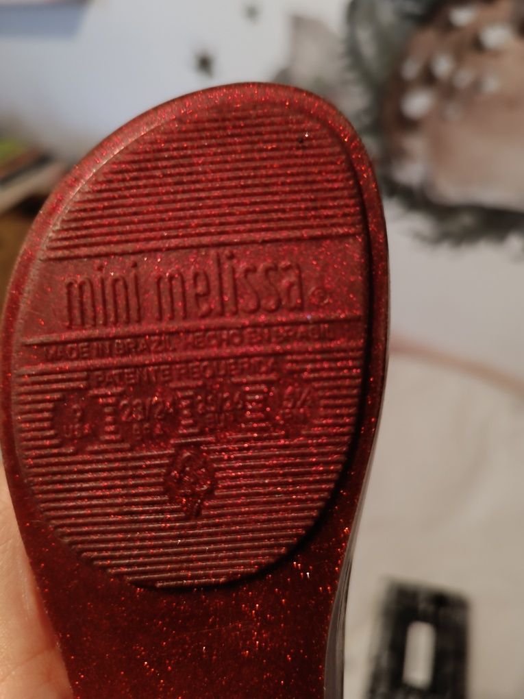 Baleriny balerinki mini Melissa Ultragirl heart M Red glitter ORYGINA