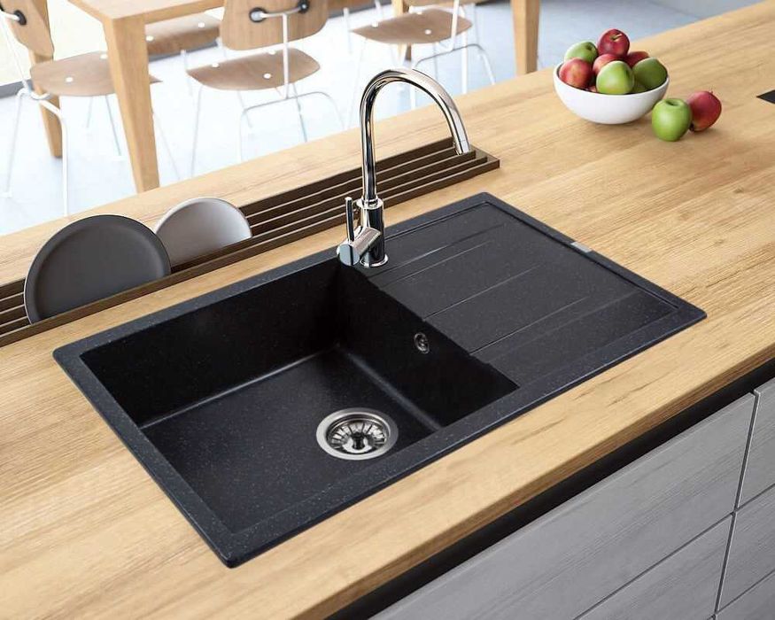 Мийка кухонна Ventolux Diamante Space Black 76.5х48.5 см чорна