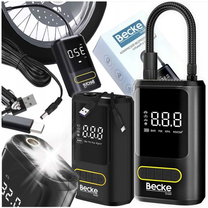 Bezprzewodowa Pompka Elektryczna Samochodowa Do Opon Rowerowa