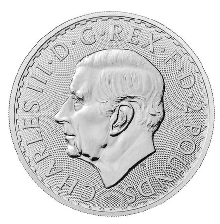 Серебряная монета Британия Чарльз ||| 2023