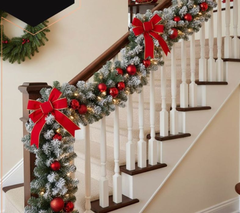 Gęsta girlanda choinkowa ośnieżona 270 cm PREMIUM – idealna na święta!