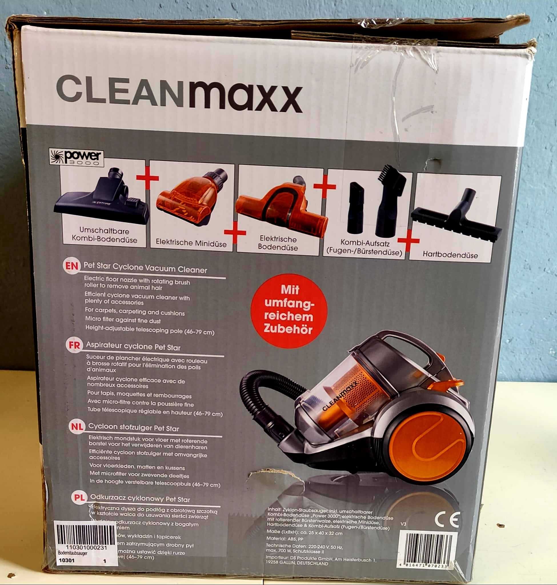 Odkurzacz Clean Maxx Pet Star  700w pojemność 2.5 L