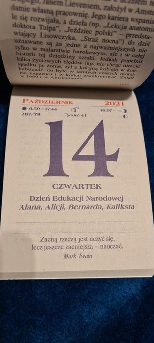 Kartka z kalendarza 2021