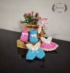 Lembranças para baptizado e baby shower em crochê c/ ou sem chaveiro.