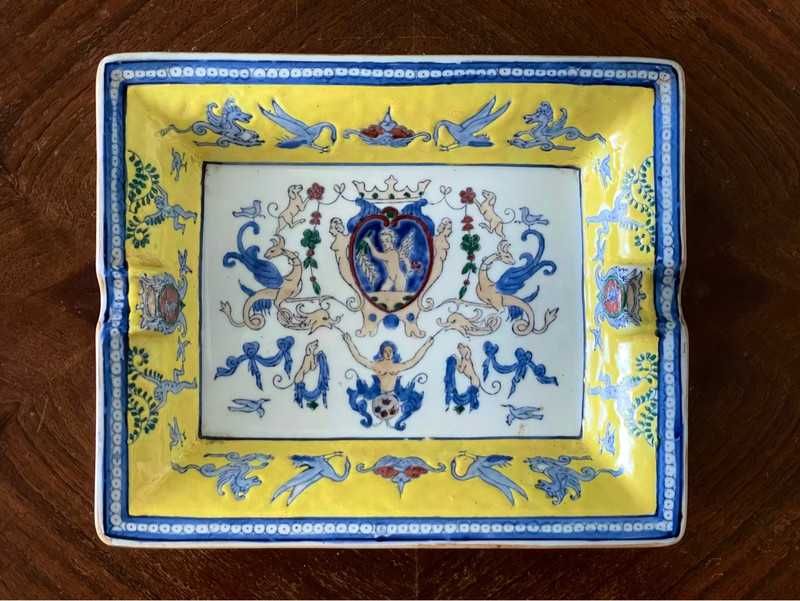 Cinzeiro decorativo vintage pintado à mão