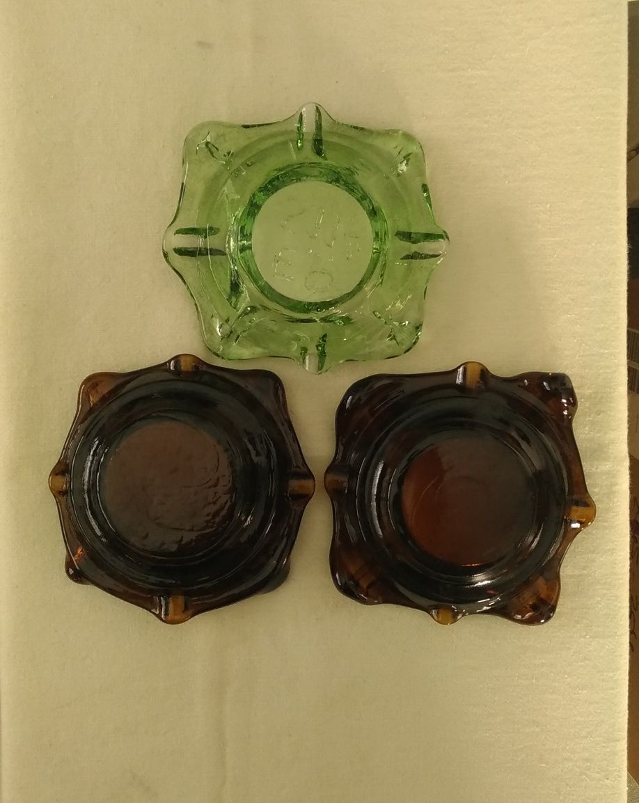 Conj. 3 Cinzeiros Vidro
