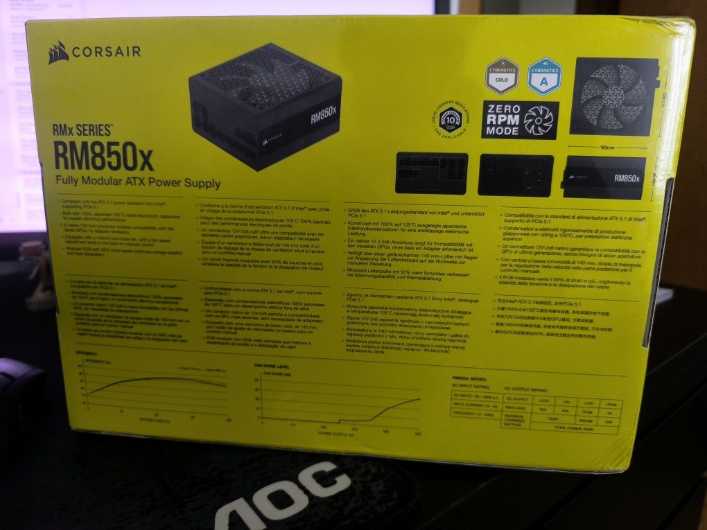 Fonte de Alimentação Corsair RM850x (850W) - NOVA, Selada