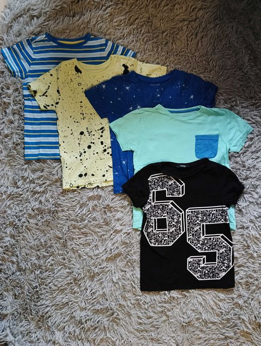Zestaw 5 koszulek chłopięcych – rozmiar  122