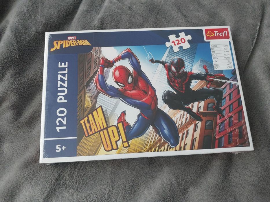 Nowe puzzle spiderman 120 elementów, nietrafiony prezent