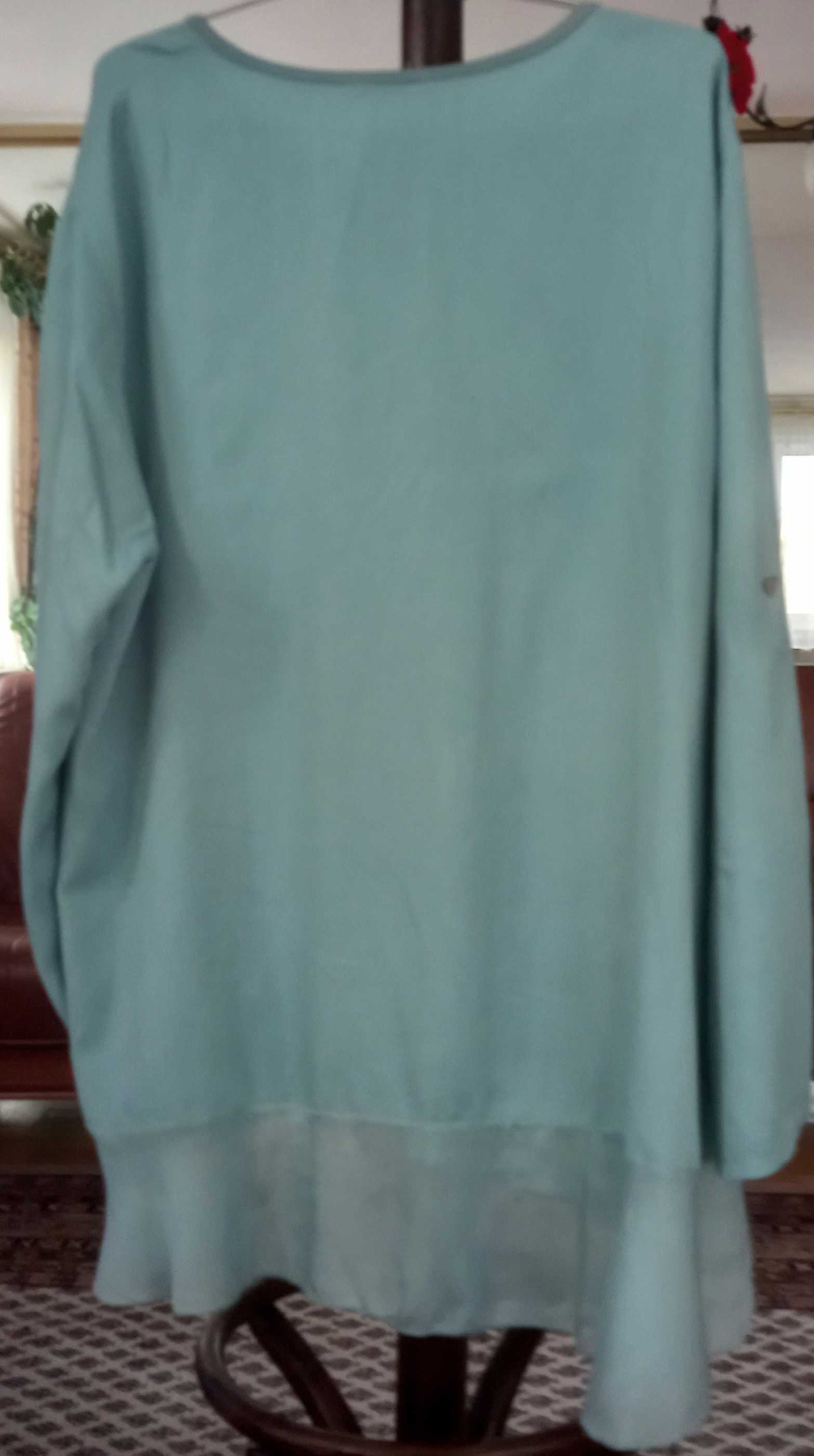 Bluzka boho z podpinanym rękawem, made in Italy, roz. 48
