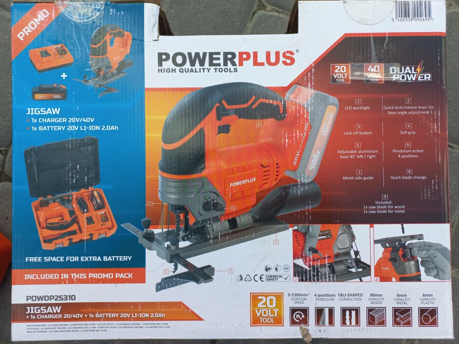 Потужний акумуляторний Лобзик powerplus powdp25310