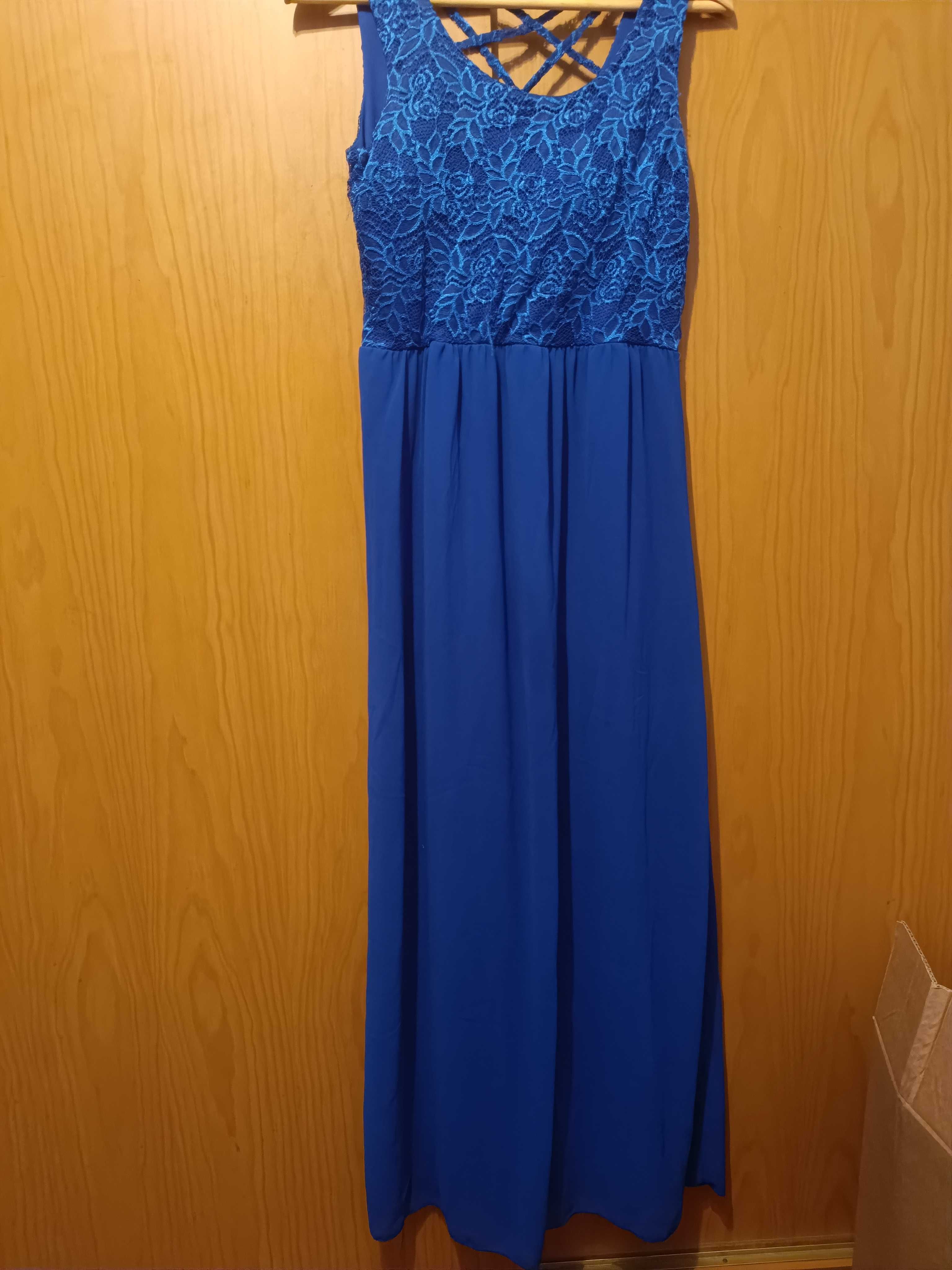 Vestido comprido azulão tamanho único com elastecidade