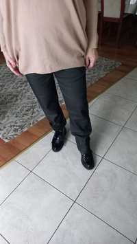 Spodnie nowe damskie grafitowe 95% bawełna rozciągliwe pas 42-60 cm