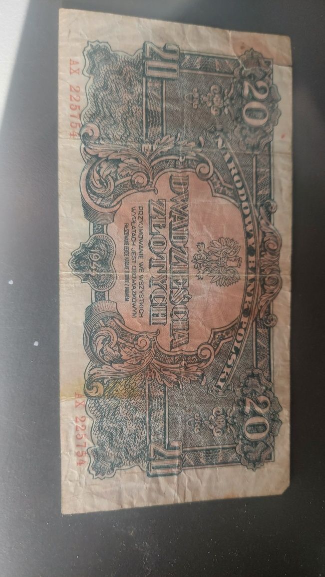 Banknot 20zl 1944r.