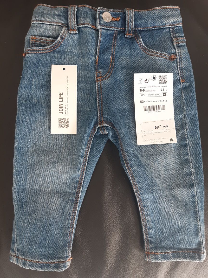 Nowe jeansy Zary rozmiar 74 niemowlak  okazja