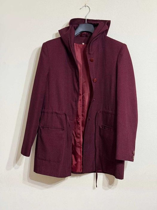 Gabardine Bordeaux com Capuz para Senhora