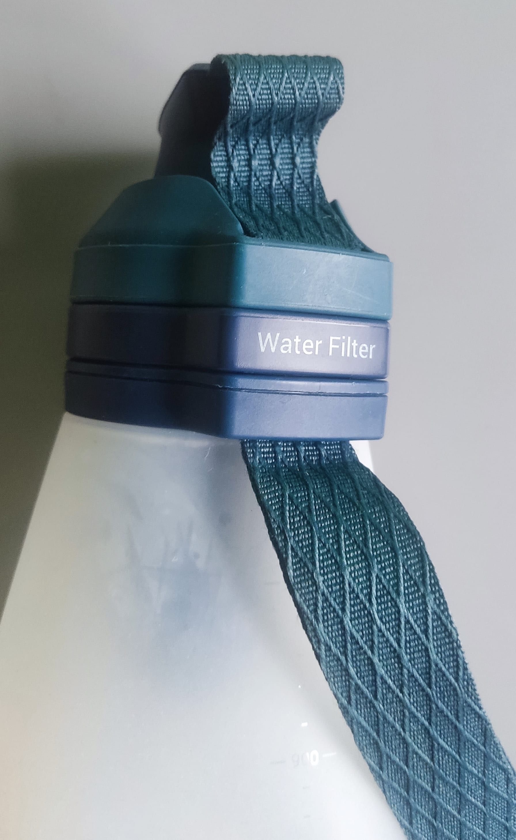 Garrafa de água cantil maleável e compressível de 1L com filtro