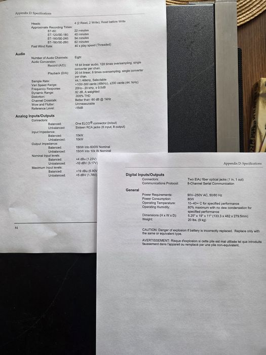 DAT 8 ścieżkowy rejestrator dźwięku Alesis XT ADAT