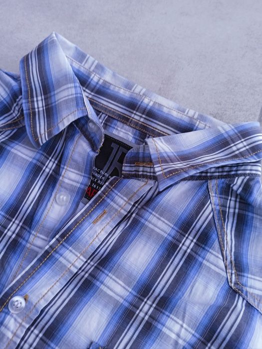 Voyager 2025  niebieska koszula  w kratę  rozmiar  4XL, 3XL